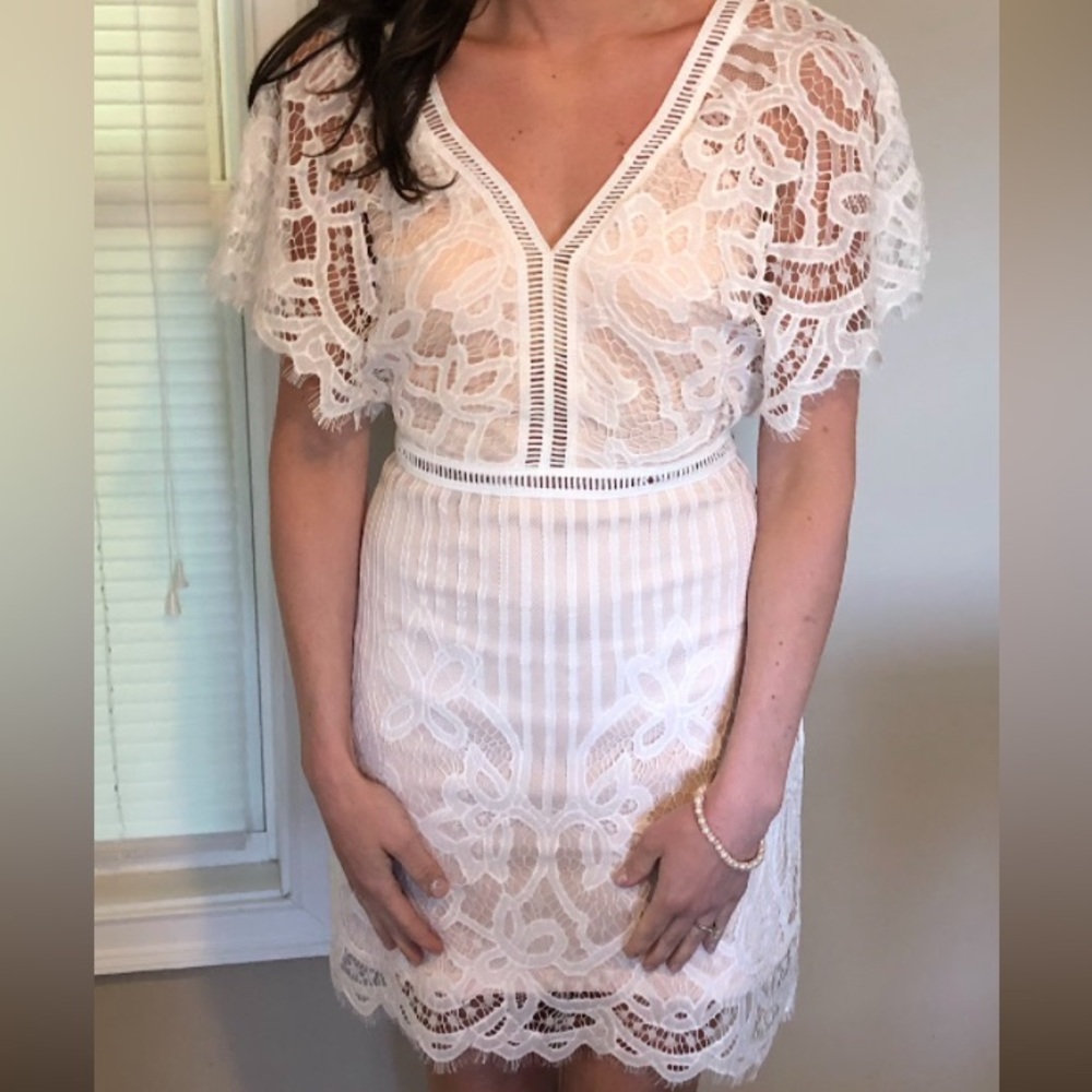 Boohoo Boutique White Lace Dress